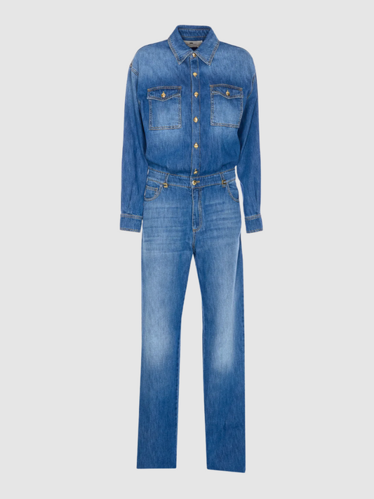 Blauer Jeansjumpsuit von Elisabetta Franchi