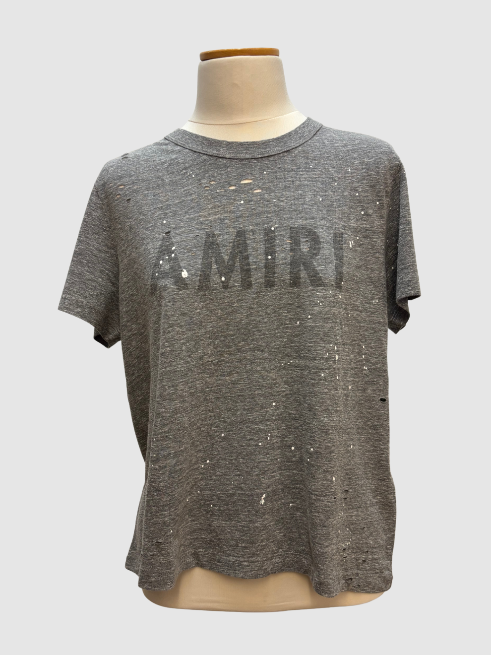 Graues destroyed T-Shirt von Amiri