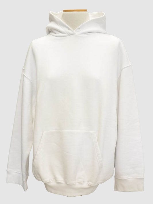 Weißer Balenciaga-Hoodie mit Logo-Print auf Kapuze