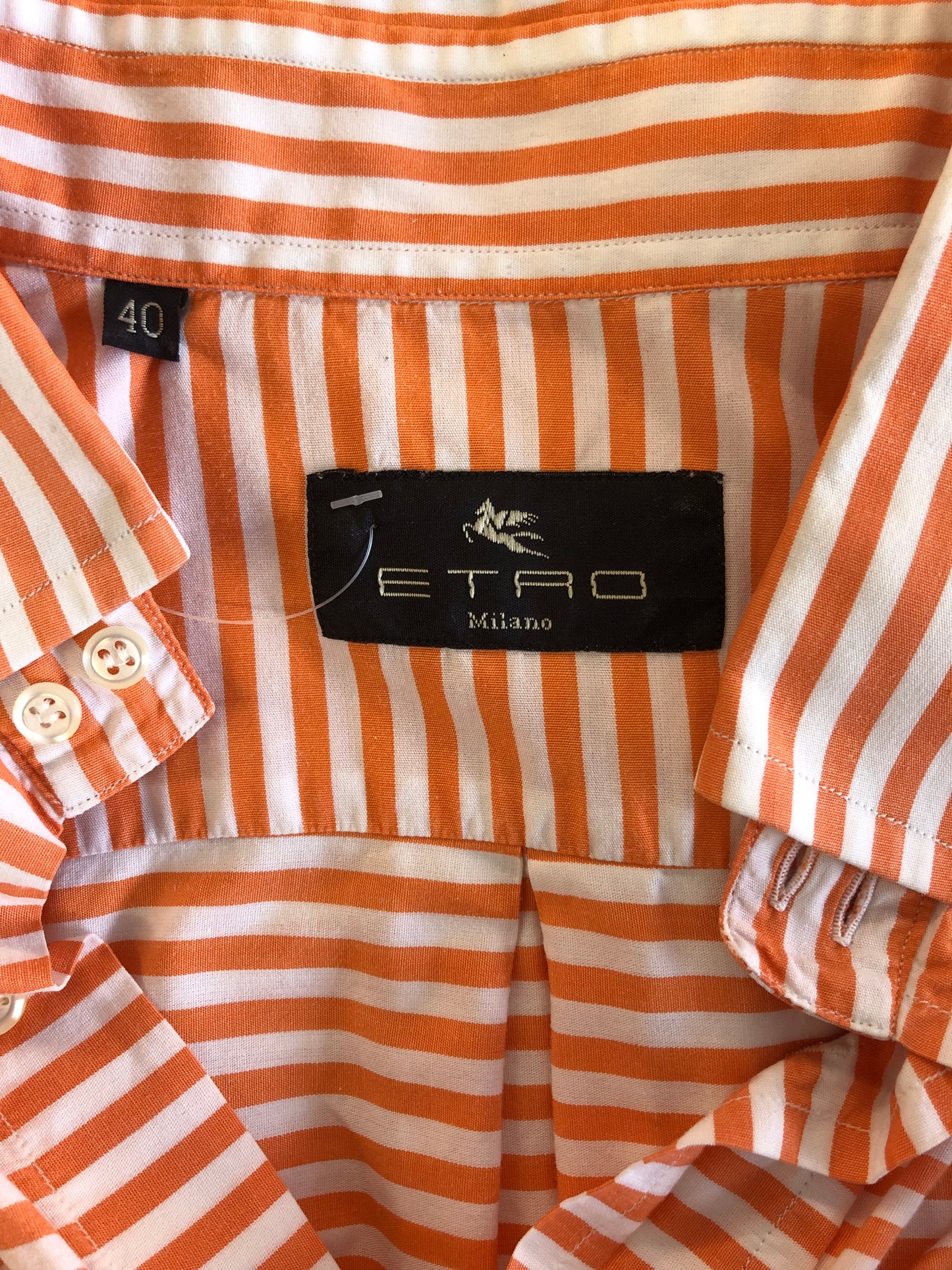 Orange-weiß gestreifte Oversize-Bluse von Etro