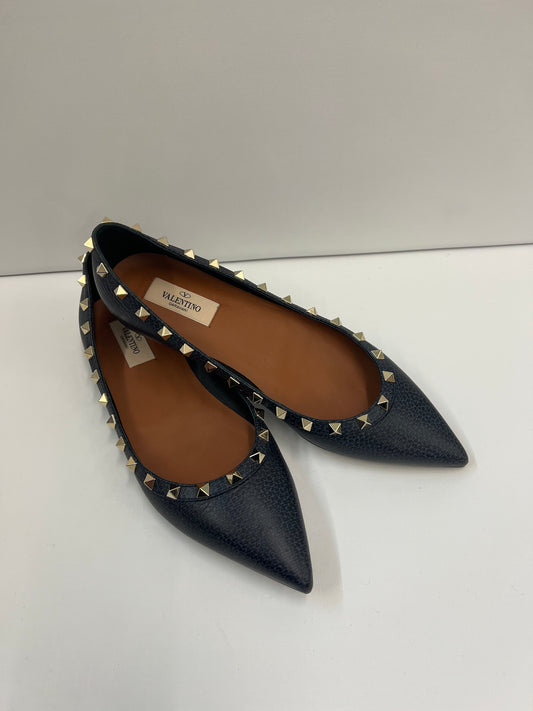 Blaue Valentino-Star-Stud-Ballerinas